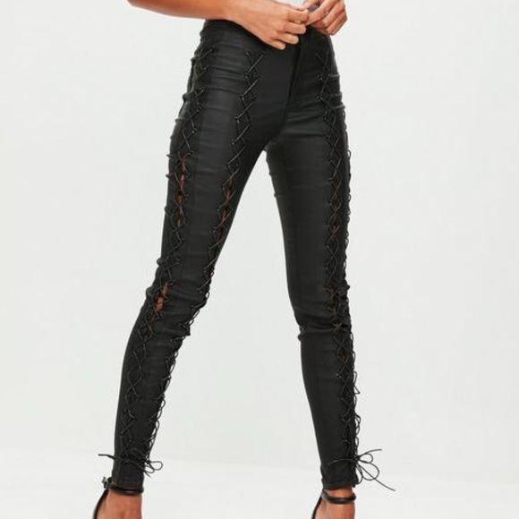 missguided lace up pants